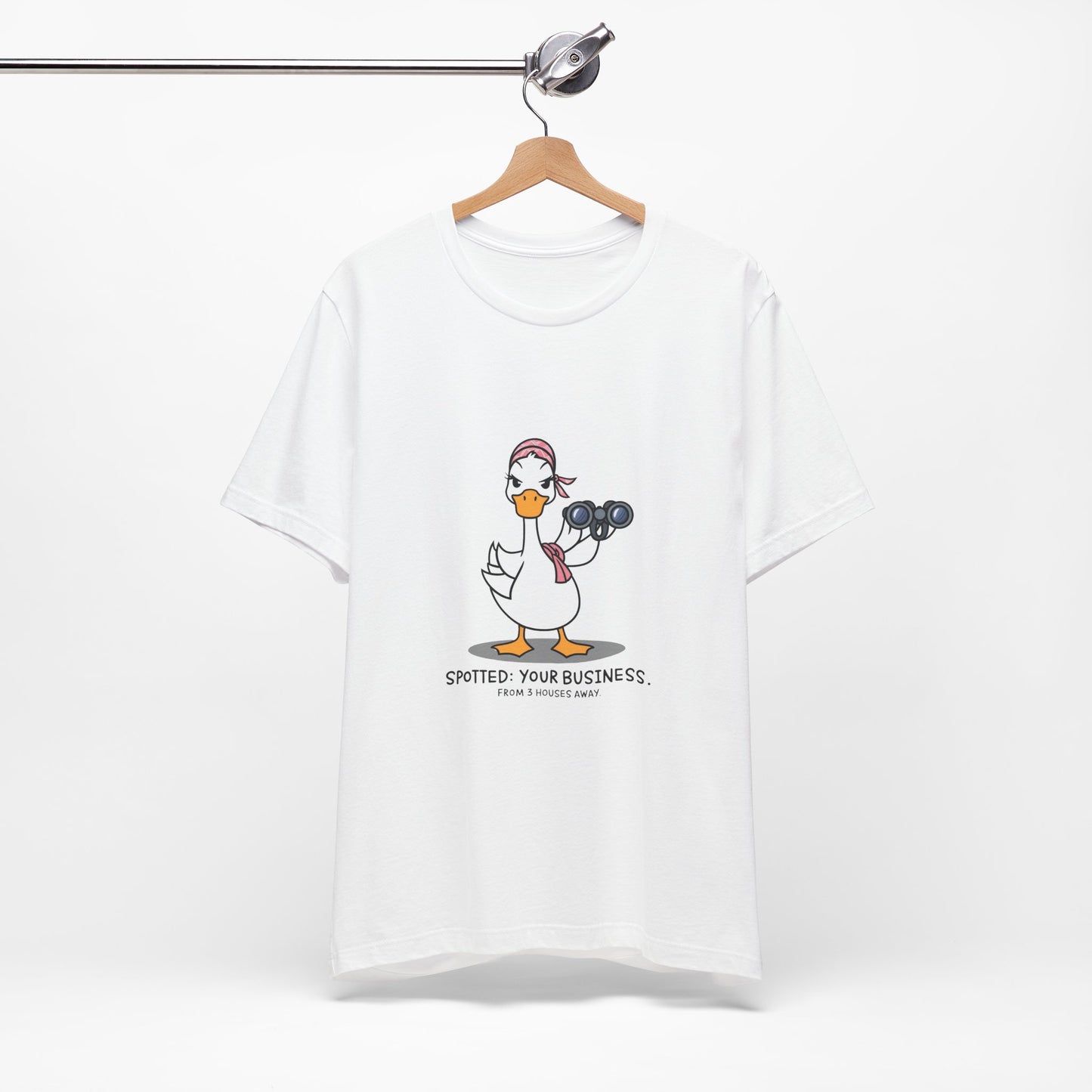 Playful Business Duck Tee - Spotted Your Business, Casual Wear, Funny Graphic Shirt, Unique Gift, Quirky Humor Apparel