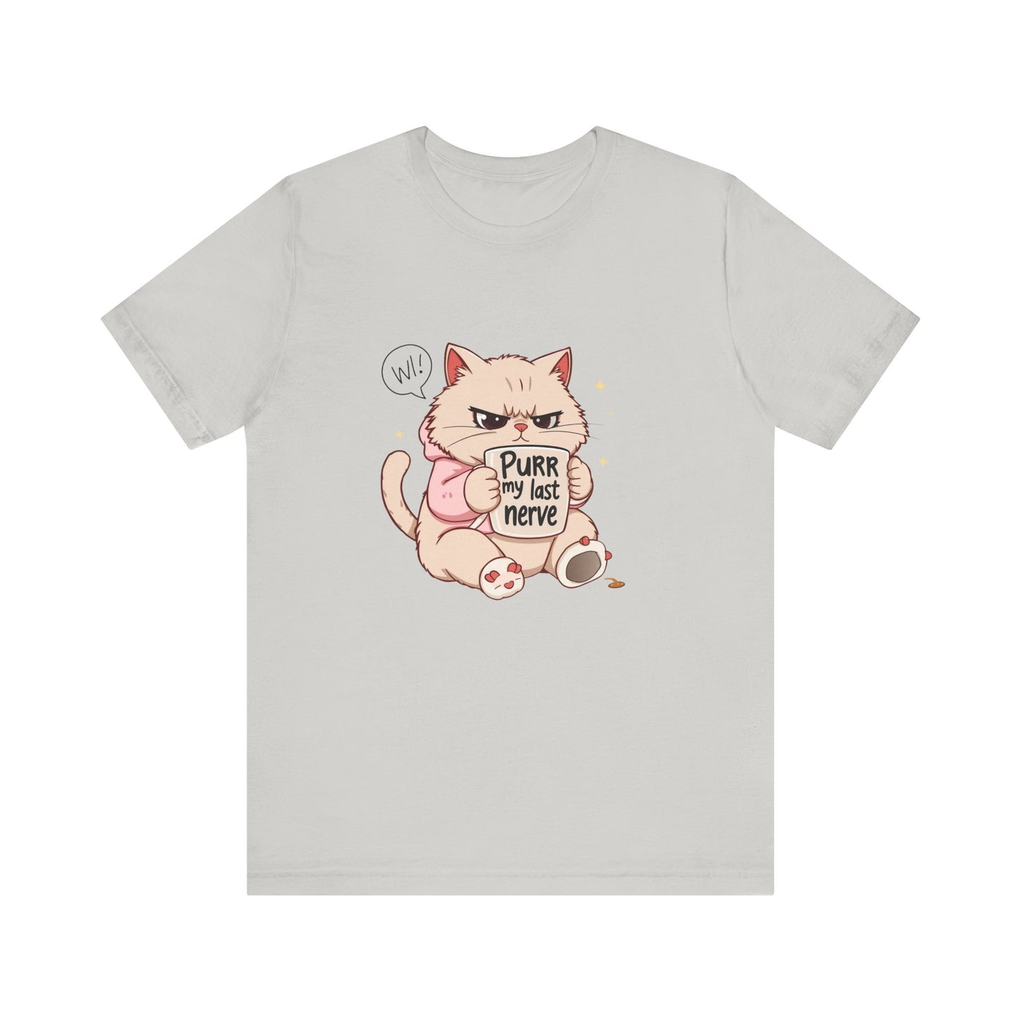 Funny Cat Tee - "Purr My Last Nerve" Unisex Jersey T-Shirt, Cute Animal Shirt, Gift for Cat Lovers, Birthday Gift, Humor Apparel