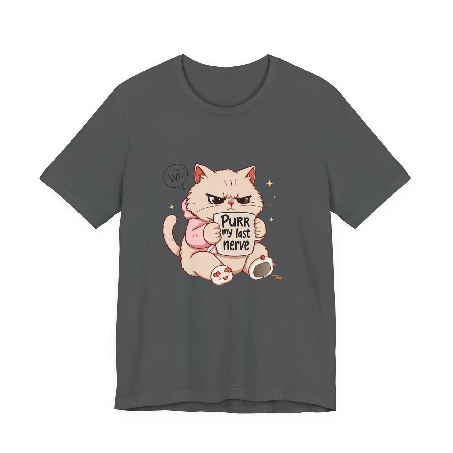 Funny Cat Tee - "Purr My Last Nerve" Unisex Jersey T-Shirt, Cute Animal Shirt, Gift for Cat Lovers, Birthday Gift, Humor Apparel